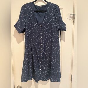 Madewell Midnight Blue Silk Dress